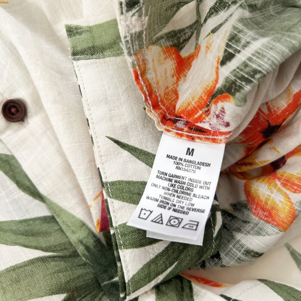 Aeropostale Men's Short Sleeve Hawaiian Tropical Print Beach Cotton Shirt M - Picture 7 of 7